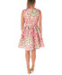 Фото #2 товара Women's Zipper-Front Floral Jacquard Fit & Flare Dress