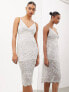 Фото #1 товара ASOS EDITION scallop embellished jewel and sequin cami midi dress in ivory