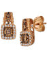 ფოტო #1 პროდუქტის Chocolatier® Chocolate Diamond & Vanilla Diamond (3/4 ct. t.w.) Halo Stud Earrings in 14k Rose Gold
