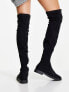 Фото #3 товара ASOS DESIGN Kalani over the knee boots in black micro