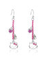 ფოტო #1 პროდუქტის Sanrio Womens Pink Dangle Earrings with Charms - Officially Licensed Authentic
