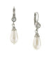 ფოტო #1 პროდუქტის Silver-Tone Crystal and Simulated Pearl Drop Earrings