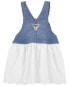 Toddler Denim Eyelet Jumper Dress 3T