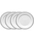Фото #1 товара Rochester Platinum Set of 4 Bread Butter and Appetizer Plates, Service For 4