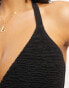 Ivory Rose Fuller Bust mix and match underwire bikini top in black crinkle