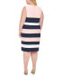 Фото #2 товара Plus Size Scuba Crepe Colorblock Sheath Dress