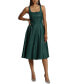 ფოტო #1 პროდუქტის Women's Seamed Faux-Leather Swing Dress
