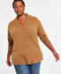 Фото #1 товара Women's Shawl-Collar Tunic Sweater, Created for Macy's