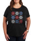 ფოტო #1 პროდუქტის Trendy Plus Size Flower Grid Graphic T-shirt