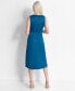 Women's Side-Ruffle Jewel-Neck Midi Dress