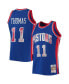 Фото #2 товара Men's Isiah Thomas Blue Detroit Pistons 1988-89 Hardwood Classics 75th Anniversary Diamond Swingman Jersey