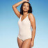Фото #1 товара Women's Wide Ribbed Ring Medium Coverage One Piece Swimsuit - Kona Sol Cream L