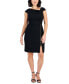 Фото #1 товара Petite Asymmetric-Neck Zip-Skirt Sheath Dress