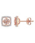 ფოტო #1 პროდუქტის Morganite (1 ct. t.w.) and Diamond (1/20 ct. t.w.) Square Stud Earrings in 10k Rose Gold