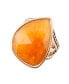 Sky Orange Quartz Golden Bronze Abstract Ring Genuine Orange Quartz, 10 - фото #1