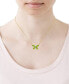 Фото #2 товара Macy's peridot (2 ct. t.w.) & Diamond Accent Butterfly 18" Pendant Necklace in 14k Gold