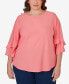 Топ Ruby Rd Plus Size Swiss Dot Solid Party