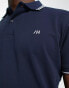 Selected Homme polo in navy with tipping