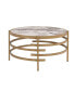 32.48" Modern Golden Coffee Table With Stone Top