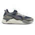 Фото #1 товара Puma RsX Suede Lace Up Mens Blue, Grey Sneakers Athletic Shoes 39117613
