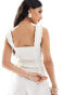 In The Style milkmaid frill top in white