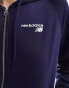 New Balance Nb classic fleece zip hoodie in navy BLAU, L - фото #3