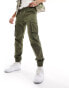 Jack & Jones tapered cuffed cargo in dark green