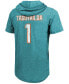 Фото #2 товара Men's Tua Tagovailoa Aqua Miami Dolphins Player Name Number Tri-Blend Hoodie T-shirt