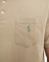 Polo Ralph Lauren icon logo pocket washed jersey polo classic oversized fit in camel