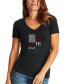 ფოტო #1 პროდუქტის Women's Support Our Troops Word Art V-neck T-shirt