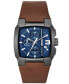 ფოტო #1 პროდუქტის Men's Cliffhanger Quartz Chronograph Brown Leather Watch 40mm