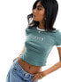 Фото #1 товара Levi's mini ringer t-shirt with chest text logo in green