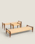 Wood and rattan bench