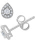 ფოტო #1 პროდუქტის Diamond Pear-Shaped Halo Stud Earrings (1/4 ct. t.w.) in 14k White Gold