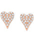 ფოტო #6 პროდუქტის Diamond Heart Stud Earrings (1/10 ct. t.w.) in 10k White, Yellow or Rose Gold