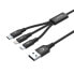 Unitek International UNITEK C14049BK - 1.2 m - USB C - Micro-USB B/Lightning - USB 2.0 - Black