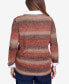 Фото #2 товара Women's Classic Space Dye with Woven Trim Layered Sweater