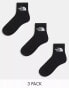 The North Face Simple Dome 3 pack logo ankle socks in black Черный, M - EU 41-43 - фото #1