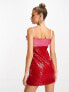 Фото #5 товара Collective the Label exclusive embellished heart mini dress in red