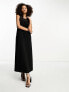 ASOS DESIGN sleeveless crochet high neck maxi dress in black