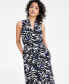 ფოტო #4 პროდუქტის Women's Jenna Printed Drawstring Waist Midi Dress