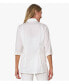 Фото #2 товара Women's V-Neck Cotton Poplin Diamond Tuck Shirt