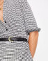 Фото #3 товара ASOS DESIGN short sleeve shirt midi dress with belt in mono check