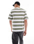 ADPT oversized t-shirt in washed khaki stripe