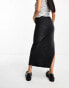 Фото #3 товара Bershka bodycon denim midi skirt in washed black