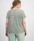 Фото #2 товара Plus Size Sequin-Embellished Short-Sleeve Top