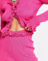 Фото #3 товара Daisy Street – Locker geschnittene Strickhose in Pink mit hohem Bund und Rüschendetail, Kombiteil