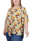 Фото #4 товара Plus Size Elbow Sleeve Tie-Front Top