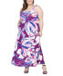 ფოტო #2 პროდუქტის Plus Size Scoop Neck Maxi Dress with Pockets