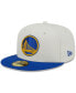 ფოტო #3 პროდუქტის Men's New Era x Cream, Royal Golden State Warriors NBA x Staple Two-Tone 59FIFTY Fitted Hat